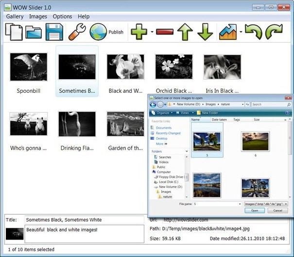 Add Images To Flash Slideshow : Free Photo Slider Maker